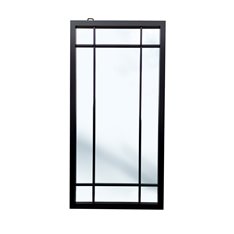 Lustro minimalistyczne okienne z czarnymi szprosami i stalową ramą 140x70 Brooklyn