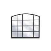 Lustro minimalistyczne okienne z czarnymi szprosami i stalową ramą 76x90 New York