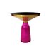 Stolik kawowy różowo-złoty osadzony na szklanej nodze 50/53 cm Bottle Table