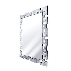 Lustro ekstrawaganckie prostokątne z ozdobną ramą w kształcie soczewek Camelia