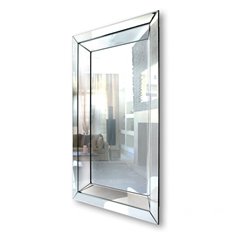 Lustro prostokątne klasyczne w prostej fazowanej ramie 90/150 Tetyda