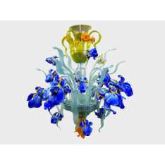 Lampa wisząca Sogni Di Cristallo Floreale Van Gogh Iris Blue