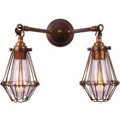 Lampa ścienna Mullan Lighting Rigo Double Arm Cage Wall Light
