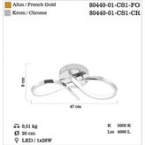 Lampa sufitowa Lucea Ornes 80440-01-CS1-FG