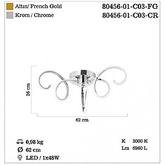 Lampa sufitowa Lucea Dinara 80456-01-C03-CR