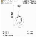 Lampa wisząca Lucea Nelas 80398-01-PS2-FG