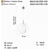 Lampa wisząca Lucea Molveno 80419-02-PB1-CR