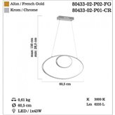 Lampa wisząca Lucea Estea 80433-02-P01-CR