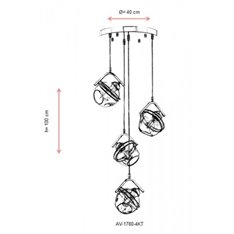 Lampa wisząca Avonni AV-1780-4KT