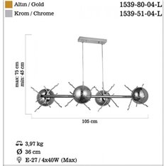 Lampa wisząca Lucea Lumeno 1539-51-04-L 