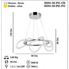 Lampa wisząca Lucea Paradas 80391-02-P01-CR 
