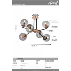 Lampa sufitowa Avonni AR-1869-6BSY