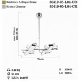 Lampa wisząca Lucea Molveno 80419-05-L04-CR