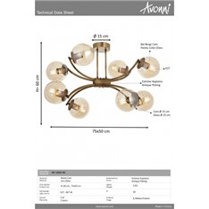 Lampa sufitowa Avonni AR-1869-8E