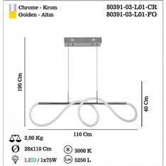 Lampa wisząca Lucea Paradas 80391-03-L01-CR 