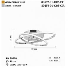 Lampa sufitowa Lucea Rovigo 80457-01-C02-CR