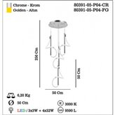 Lampa wisząca Lucea Paradas 80391-05-P04-CR