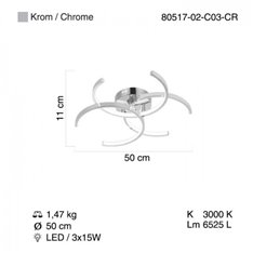 Lampa sufitowa Lucea Vema 80517-02-C03-CR