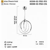 Lampa wisząca Lucea Guida 80399-02-PB3-FG