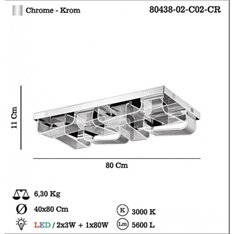 Lampa sufitowa Lucea Lerda 80438-02-C02-CR