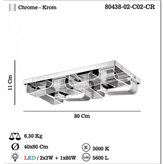 Lampa sufitowa Lucea Lerda 80438-02-C02-CR