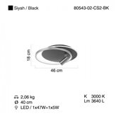 Lampa sufitowa Lucea Zanata 80543-02-CS2-BK