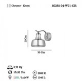 Lampa ścienna Lucea Belize 80385-04-W01-CR 