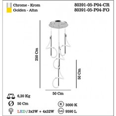 Lampa wisząca Lucea Paradas 80391-05-P04-FG 