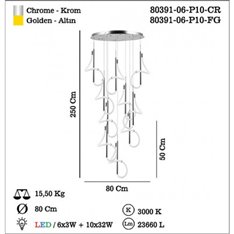 Lampa wisząca Lucea Paradas 80391-06-P10-FG 