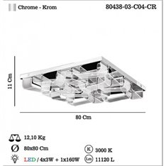 Lampa sufitowa Lucea Lerda 80438-03-C04-CR