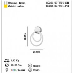 Lampa ścienna Lucea Paradas 80391-07-W01-CR 