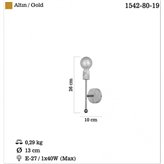 Lampa ścienna Lucea Paro 1542-80-19