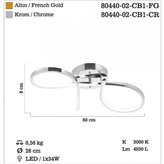 Lampa sufitowa Lucea Ornes 80440-02-CB1-FG