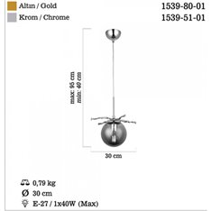 Lampa wisząca Lucea Lumeno 1539-80-01 