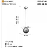 Lampa wisząca Lucea Lumeno 1539-80-01