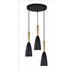 Lampa wisząca Light Prestige Solin 3 talerz czarno/złota LP-181/3P BK/GD