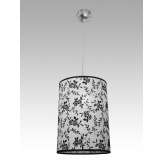 Lampa wisząca Bangkok 13 0119 hotelowa abażur biały z czarnym wzorem