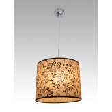 Lampa wisząca Ateny 2 0157 hotelowa abażur beżowy z czarnym wzorem