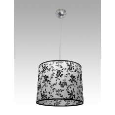 Lampa wisząca Ateny 13 0195 hotelowa abażur biały z czarnym wzorem