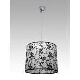 Lampa wisząca Ateny 13 0195 hotelowa abażur biały z czarnym wzorem
