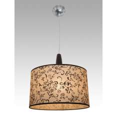 Lampa wisząca Seul 2 0300 hotelowa abażur beżowy z czarnym wzorem