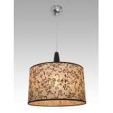 Lampa wisząca Seul 2 0300 hotelowa abażur beżowy z czarnym wzorem