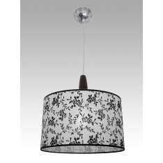 Lampa wisząca Seul 13 0324 hotelowa abażur biały z czarnym wzorem