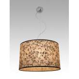 Lampa wisząca Dakar2 0416 hotelowa abażur beżowy z czarnym wzorem