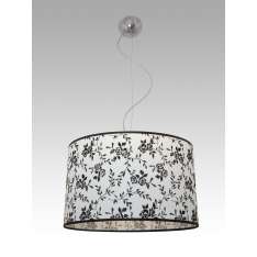 Lampa wisząca Dakar 13 0454 hotelowa abażur biały z czarnym wzorem