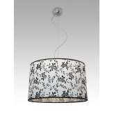 Lampa wisząca Dakar 13 0454 hotelowa abażur biały z czarnym wzorem
