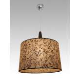 Lampa wisząca Berno 2 0614 hotelowa abażur beżowy z czarnym wzorem