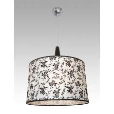 Lampa wisząca Berno 13 0638 hotelowa abażur biały z czarnym wzorem