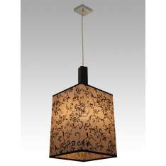 Lampa wisząca Pekin 2 0744 hotelowa abażur beżowy z czarnym wzorem