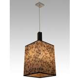 Lampa wisząca Pekin 2 0744 hotelowa abażur beżowy z czarnym wzorem